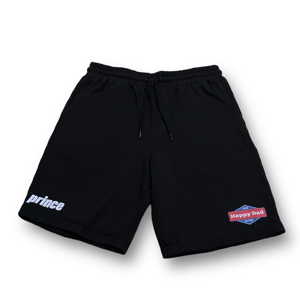 Prince x Happy Dad Drawstring Sweat Shorts Black 

Size Medium 
Measures 30 x 9